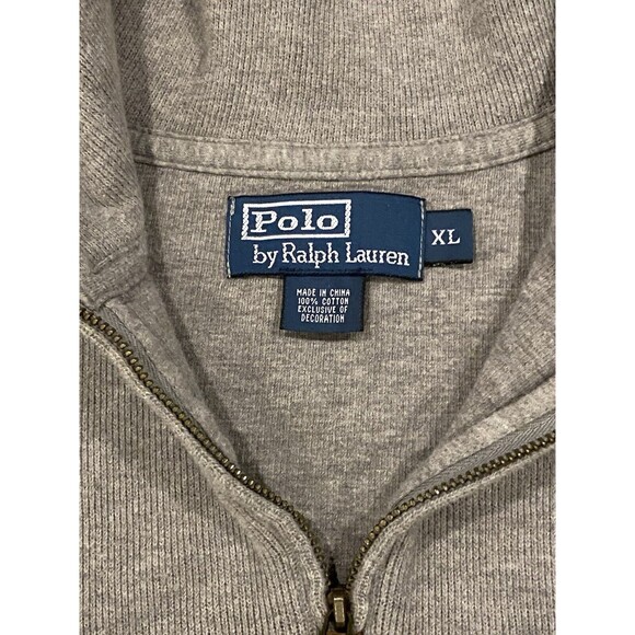 Polo Ralph Lauren 1/4 Zip Pullover Sweater Mens XL Light Gray Pony Cotton - Picture 4 of 8